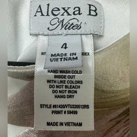 Alexa B Nites Floral Cocktail Dress with Metallic Color Flowers - Picture 8 of 10